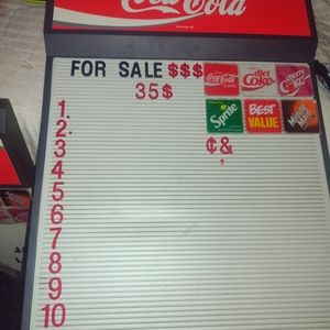 Vintage Coca Cola Menu Sign